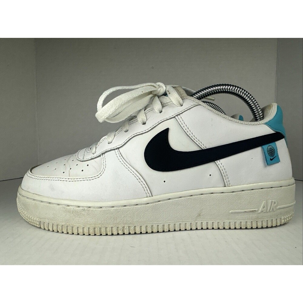 Nike Air Force 1 World Wide (GS) White/Black-Blue Fury 7Y Shoes CN8533-100